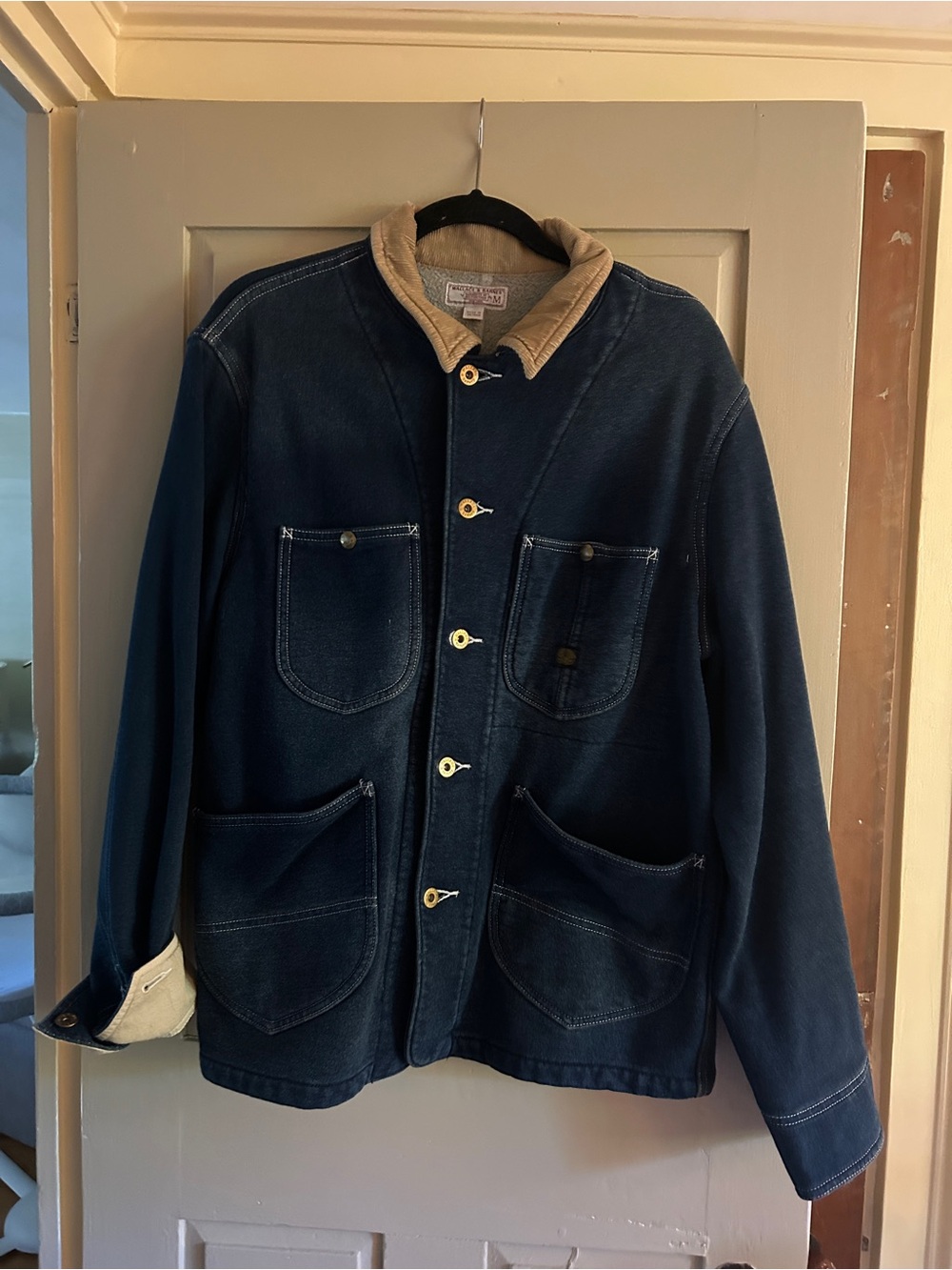 Wallace & Barnes men’s jersey denim look barn jacket